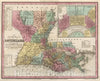 Historic Wall Map : A New Map of Louisiana with Its Roads & Distances by H.S. Tanner. (inset) New Oreleans, 1839 - Vintage Wall Art