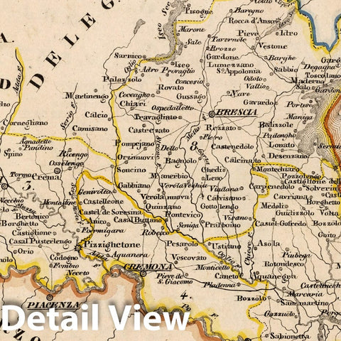 Historic Map : Austria, V.3:11-15:XI:1. Oesterreich. D. Italienis: Erbstaaten. I. Die Lombardei, 1828 Atlas , Vintage Wall Art