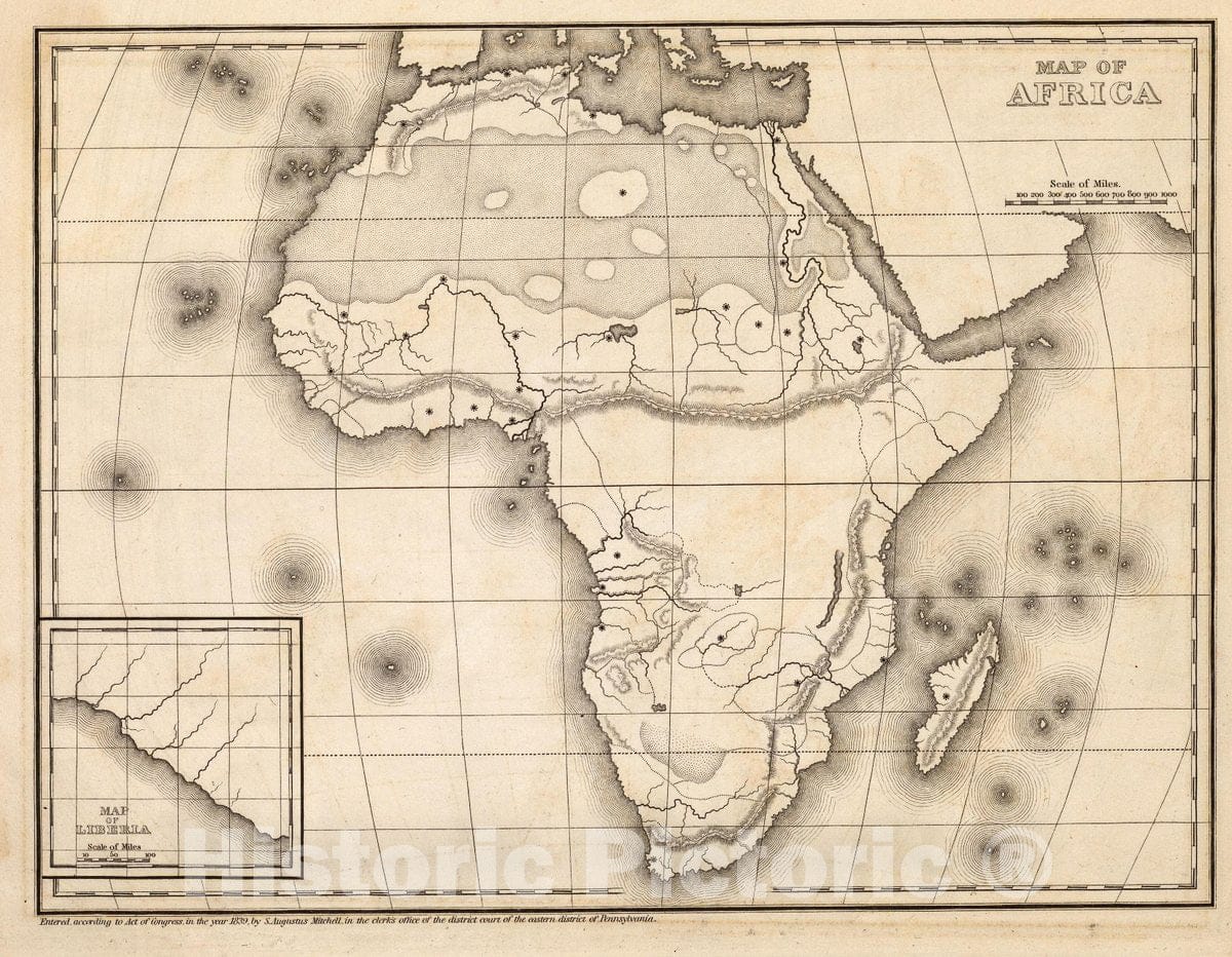 Historic Map : Map of Africa., 1839, Vintage Wall Decor