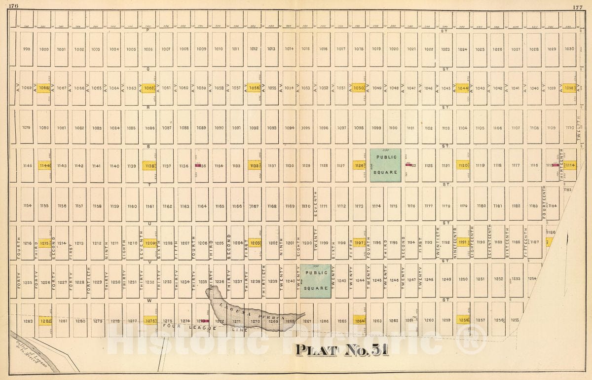 Historic Map : Plat fifty-one [San Francisco), 1876, Vintage Wall Decor
