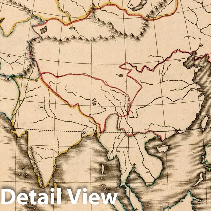Historic Map : Asia. Copied from Wilkinson's General Atlas, 1815 Atlas - Vintage Wall Art