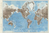 Historic Map : The World, U.S. Navy Hydrographic Office, 1961, Vintage Wall Decor