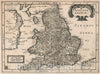 Historic Map : England, Angliae Regnum. Atlas sive Cosmographicae Meditationes de Fabrica Mundi et fabricati Figura, 1636 Atlas , Vintage Wall Art