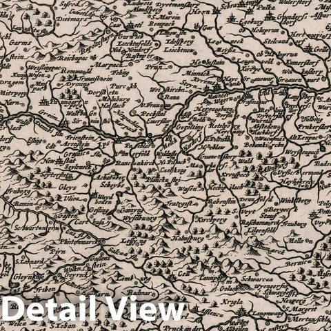 Historic Map : Austria, Avstria archiducatus. Atlas sive Cosmographicae Meditationes de Fabrica Mundi et fabricati Figura, 1636 Atlas , Vintage Wall Art