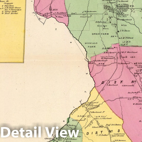 Historic Map : Harrison, Rye towns., 1868, Vintage Wall Decor