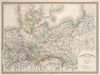 Historic Map : Prussia , Germany, Monarchie Prussienne :1863., Vintage Wall Art
