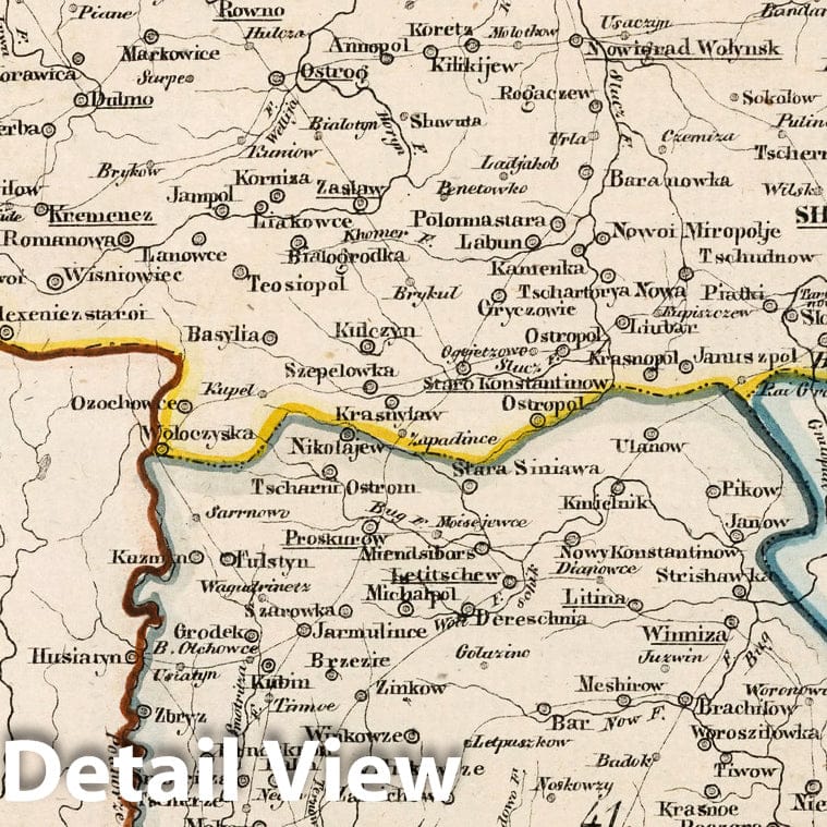 Historic Map : Russia, V.3:11-15:XIII. Russland. Gouv: 40. Wolhynien. 41. Podolien , Vintage Wall Art