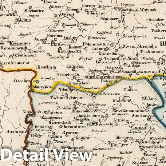 Historic Map : Russia, V.3:11-15:XIII. Russland. Gouv: 40. Wolhynien. 41. Podolien , Vintage Wall Art
