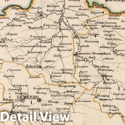Historic Map : Austria, Eastern Europe V.3:11-15:XI:1.Oesterreich. B. Galizische Erbestaaten Koenigr: Galizien Kreis, 1828 Atlas v2 , Vintage Wall Art