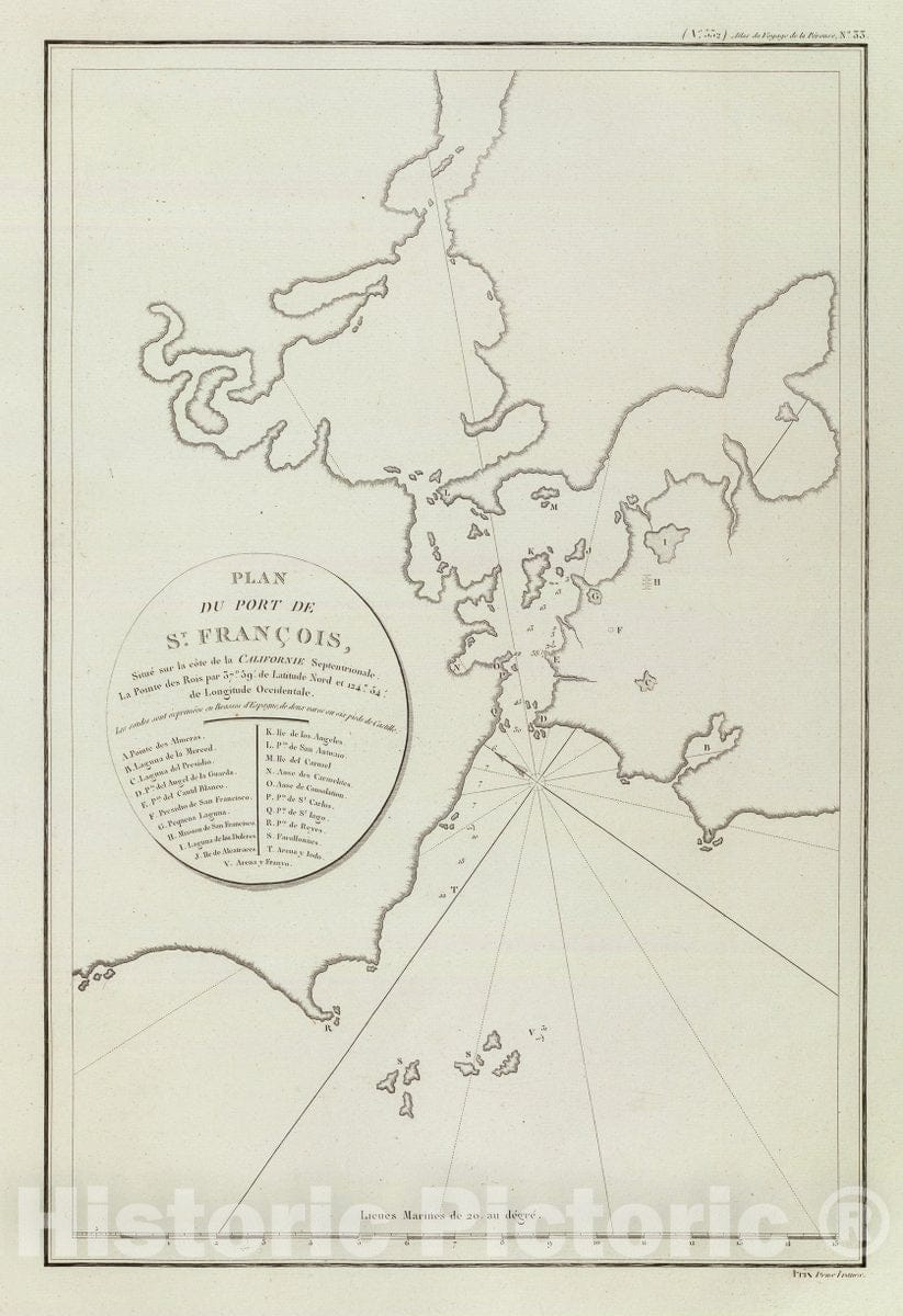 Historic Map : Port de St. Francois., 1828, Vintage Wall Decor