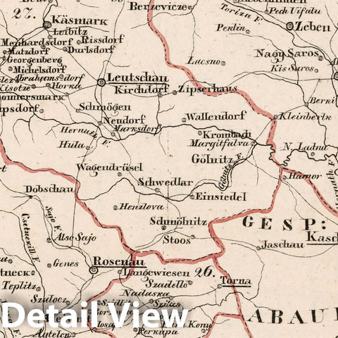 Historic Map : Austria, V.3:11-15:XII: 2. Oesterreich. C. Ungarische erbstaaten, I. Koenigr: Ungarn, Gespanschaft 25-28, 1828 Atlas , Vintage Wall Art