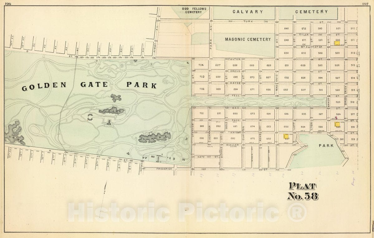 Historic Map : Plat fifty-eight [San Francisco), 1876, Vintage Wall Decor