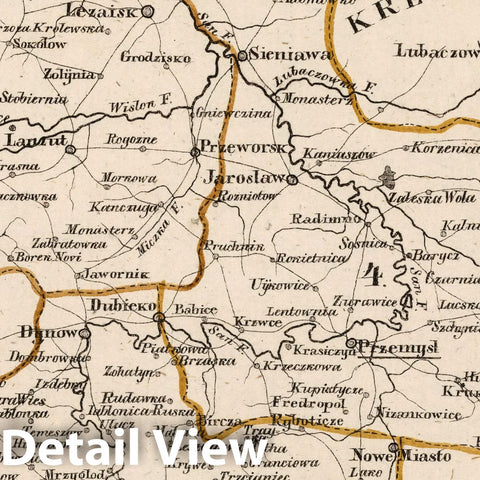 Historic Map : Austria, Eastern Europe V.3:11-15:XI:1.Oesterreich. B. Galizische Erbestaaten Koenigr: Galizien Kreis, 1828 Atlas v3 , Vintage Wall Art