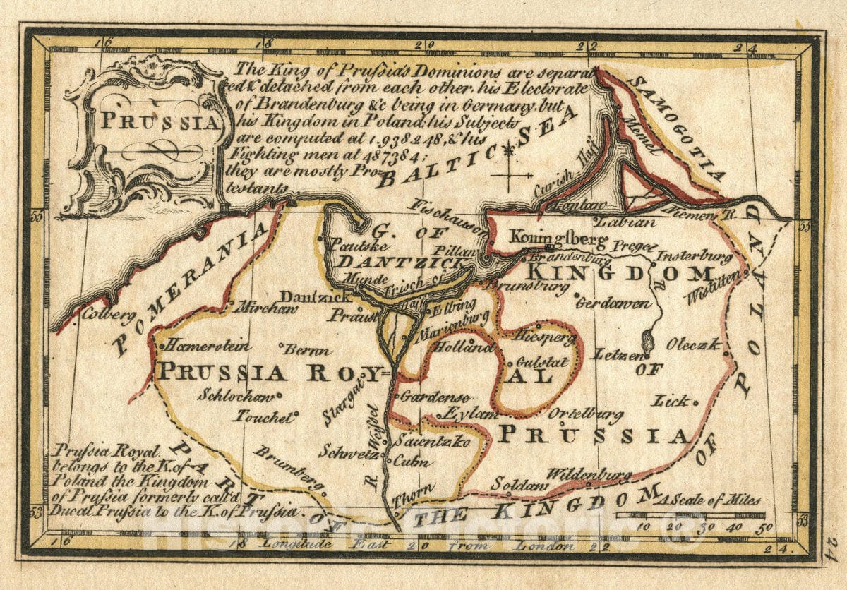 Historic Map : Prussia. Atlas Minimus or a New Set of Pocket Maps of The Several Empires, Kingdoms and States of The Known World, 1758 Atlas - Vintage Wall Art