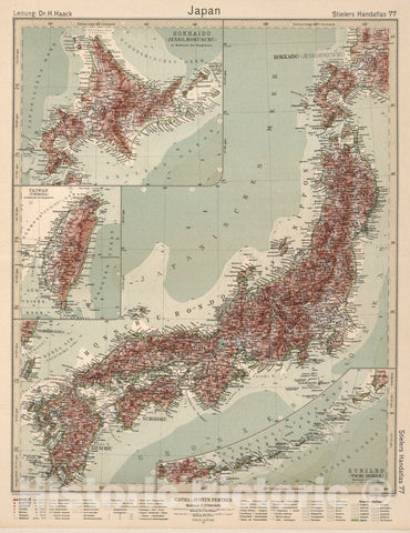 Historic Map : 77. Japan, 1925 Atlas - Vintage Wall Art