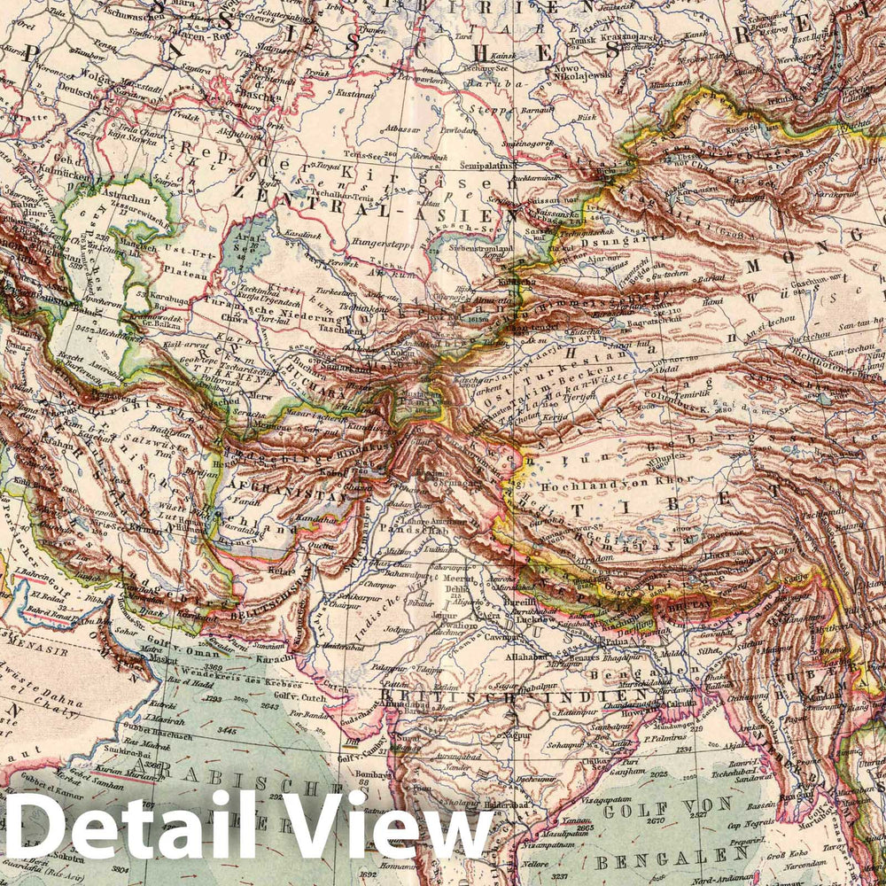 Historic Map : 62. Asien. Asia, 1925 Atlas - Vintage Wall Art