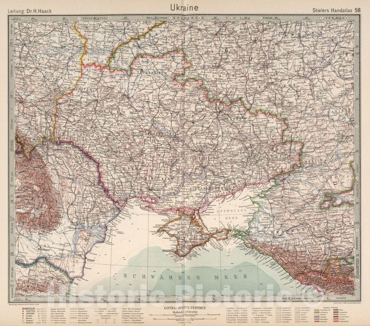 Historic Map : 58. Ukraine, 1925 Atlas - Vintage Wall Art