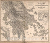 Historic Map : Greece, Athens Region (Greece) Das Konigreich Hellas Oder Griechenland und die Ionischen Inseln, 1860 Atlas , Vintage Wall Art