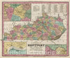 Historic Map : A New Map of Kentucky with Its Roads & Distances by H.S. Tanner, 1839 Atlas - Vintage Wall Art