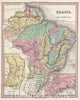 Historic Map - Brazil. (Insets) Paraguay. Environs of Rio Janeiro, 1842 Atlas - Vintage Wall Art
