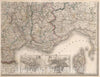 Historic Map : France, Carte physique de la France, indiquant les canaux les rivieres navigable : France, including the rivers, Roads, railways, 1863v2 , Vintage Wall Art