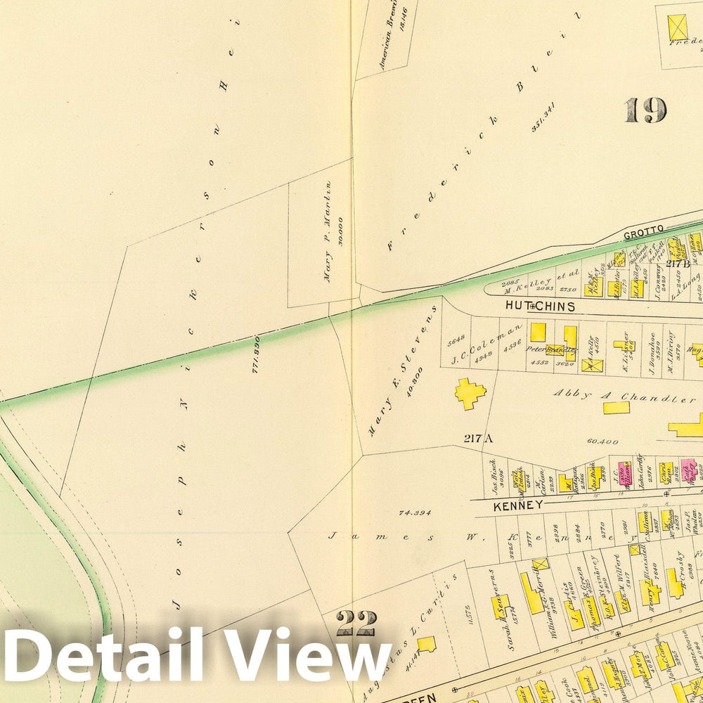 Historic Map : City Atlas - 1895 31. Wards 19, 22. - Vintage Wall Art