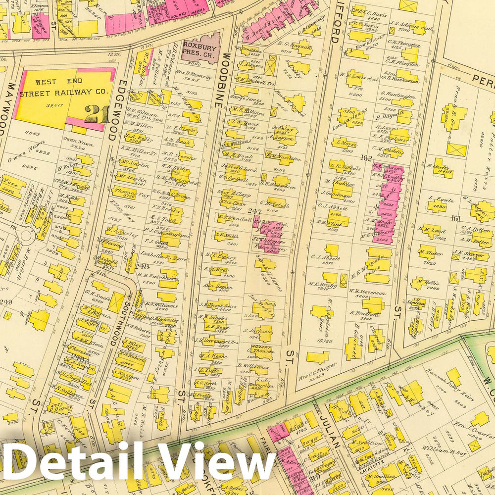 Historic Map : City Atlas - 1895 41. Wards 16-17, 21. - Vintage Wall Art