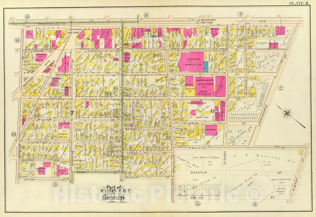 Historic Map : City Atlas - 1903 6. Wards 6-7. - Vintage Wall Art