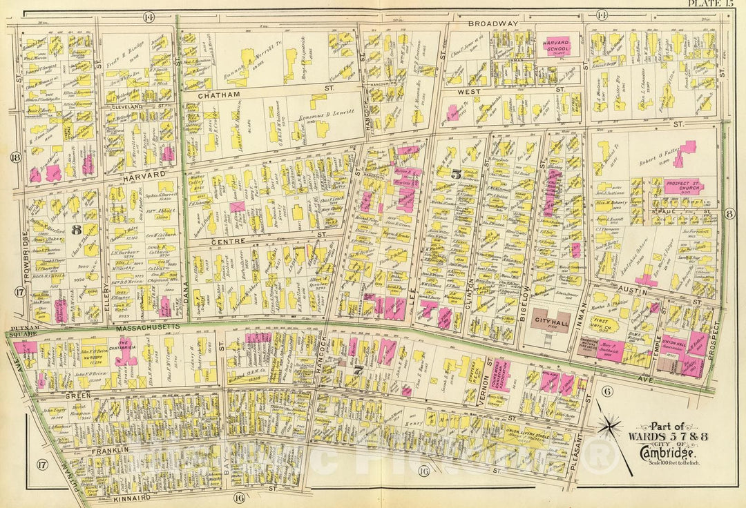 Historic Map : City Atlas - 1903 15. Wards 5, 7-8. - Vintage Wall Art