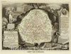 Historic Map : France, 1856 Dept. De L'Indre. , Vintage Wall Art