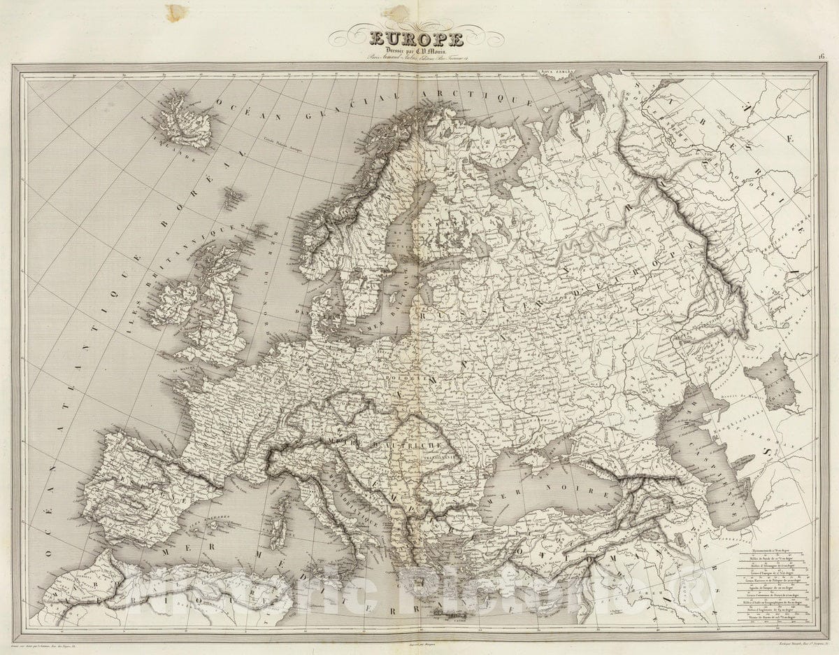 Historic Map : 1837 Europe. v1 - Vintage Wall Art