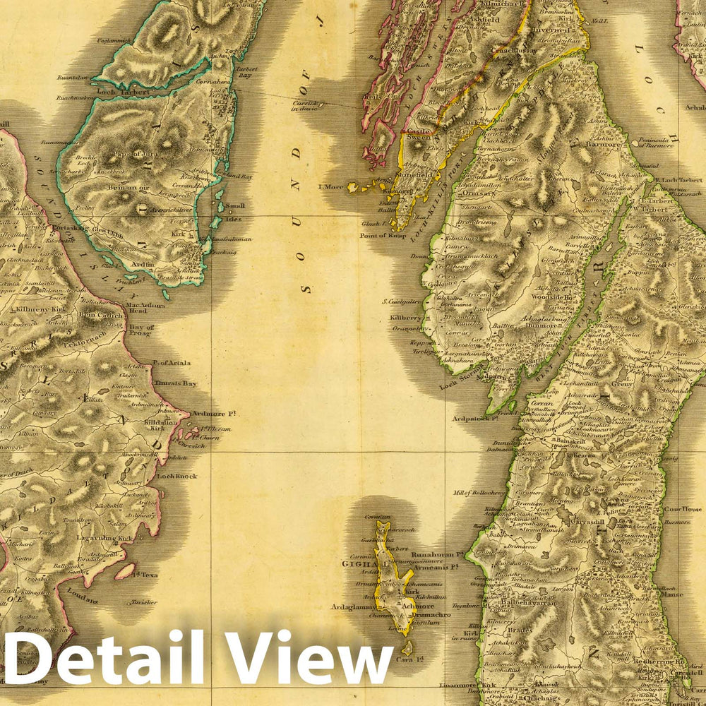 Historic Wall Map : 1832 Argyllshire N. v2 - Vintage Wall Art