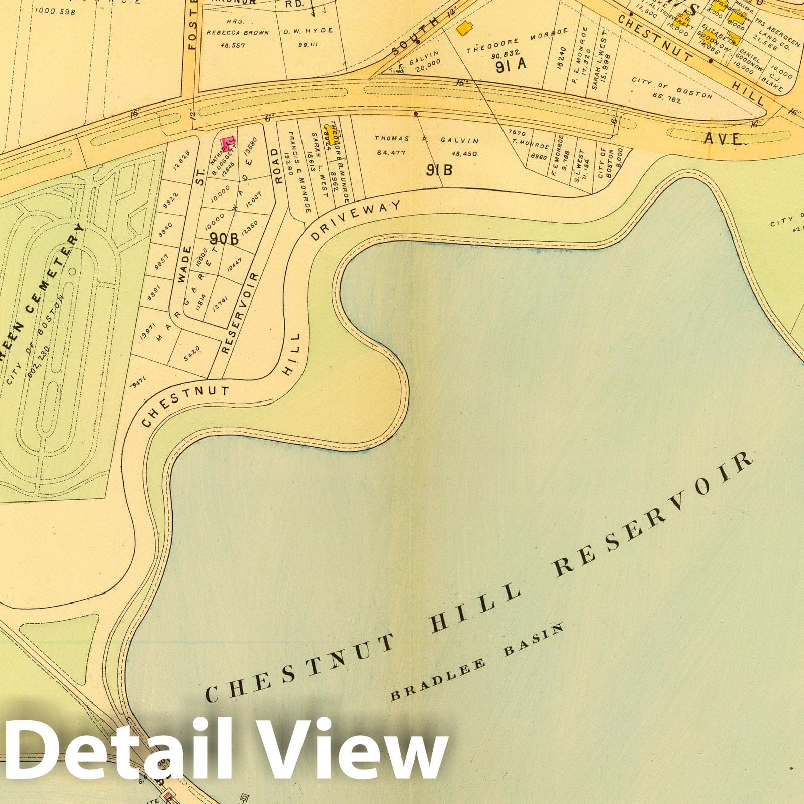 Historic Map : City Atlas - 1899 40. Ward 25 Brighton. - Vintage Wall Art