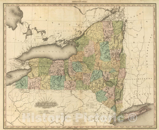 Historic Map : 1833 New York. v1 - Vintage Wall Art