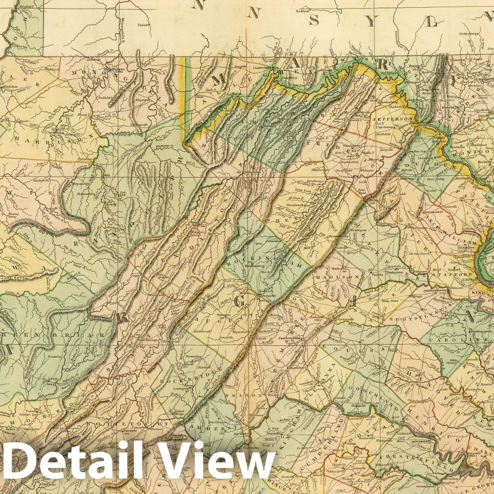 Historic Map : 1833 Virginia, Maryland, Delware. - Vintage Wall Art
