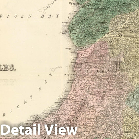 Historic Map : 1854 Wales. - Vintage Wall Art