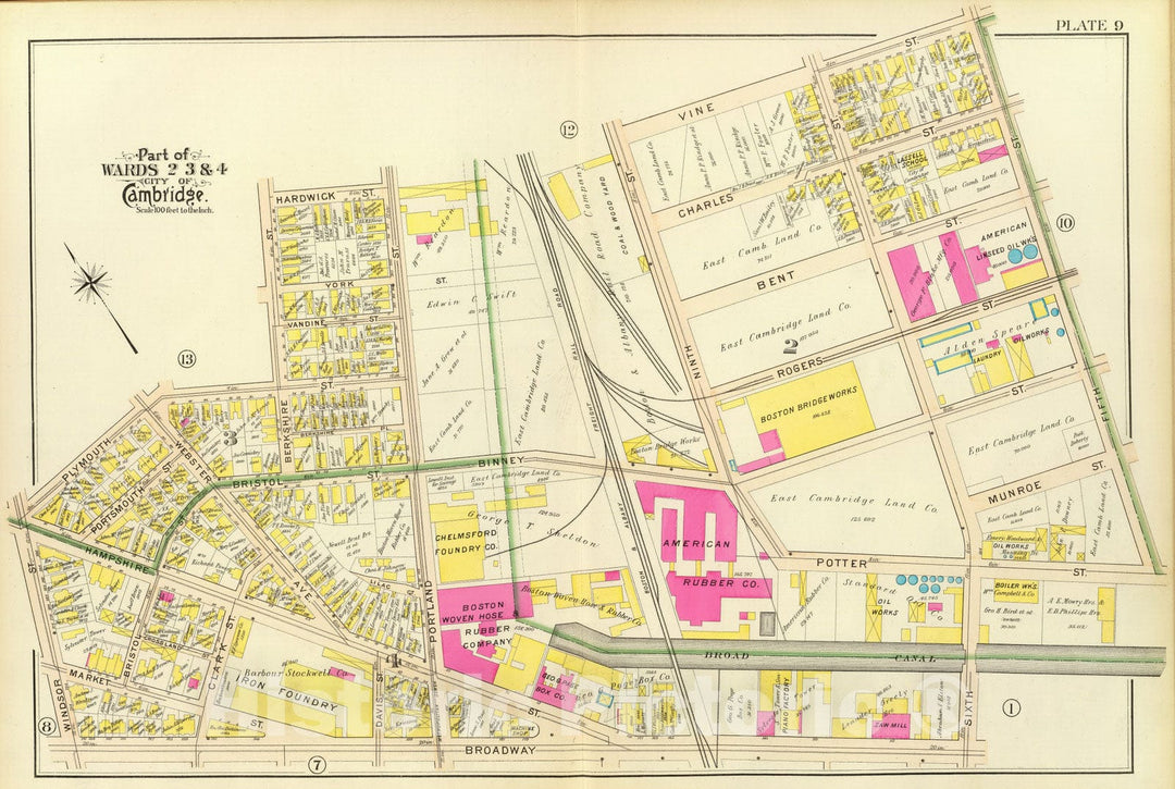 Historic Map : City Atlas - 1903 9. Wards 2-4. - Vintage Wall Art