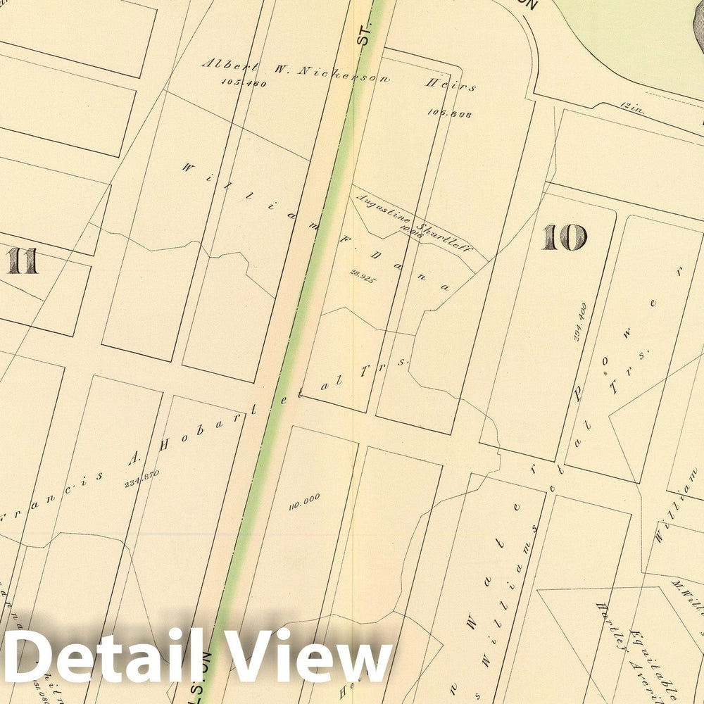 Historic Map : City Atlas - 1895 27. Wards 10-11. - Vintage Wall Art