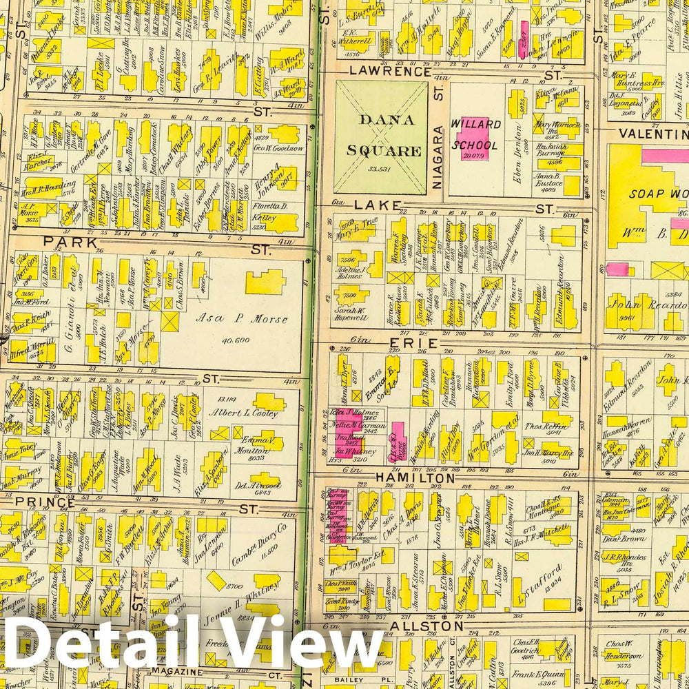 Historic Map : City Atlas - 1903 5. Wards 6-7. - Vintage Wall Art