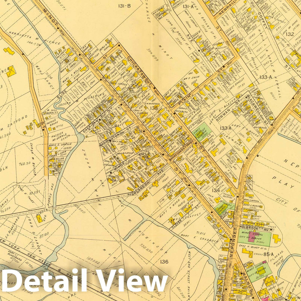 Historic Map : City Atlas - 1899 8. Ward 24 Dorchester. - Vintage Wall Art