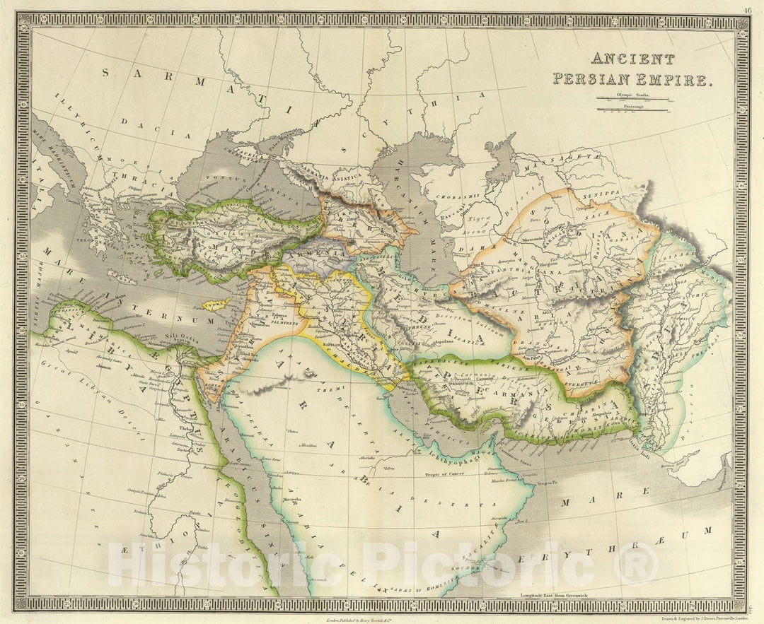 Historic Map - World Atlas - 1844 Ancient Persian Empire. - Vintage Wall Art