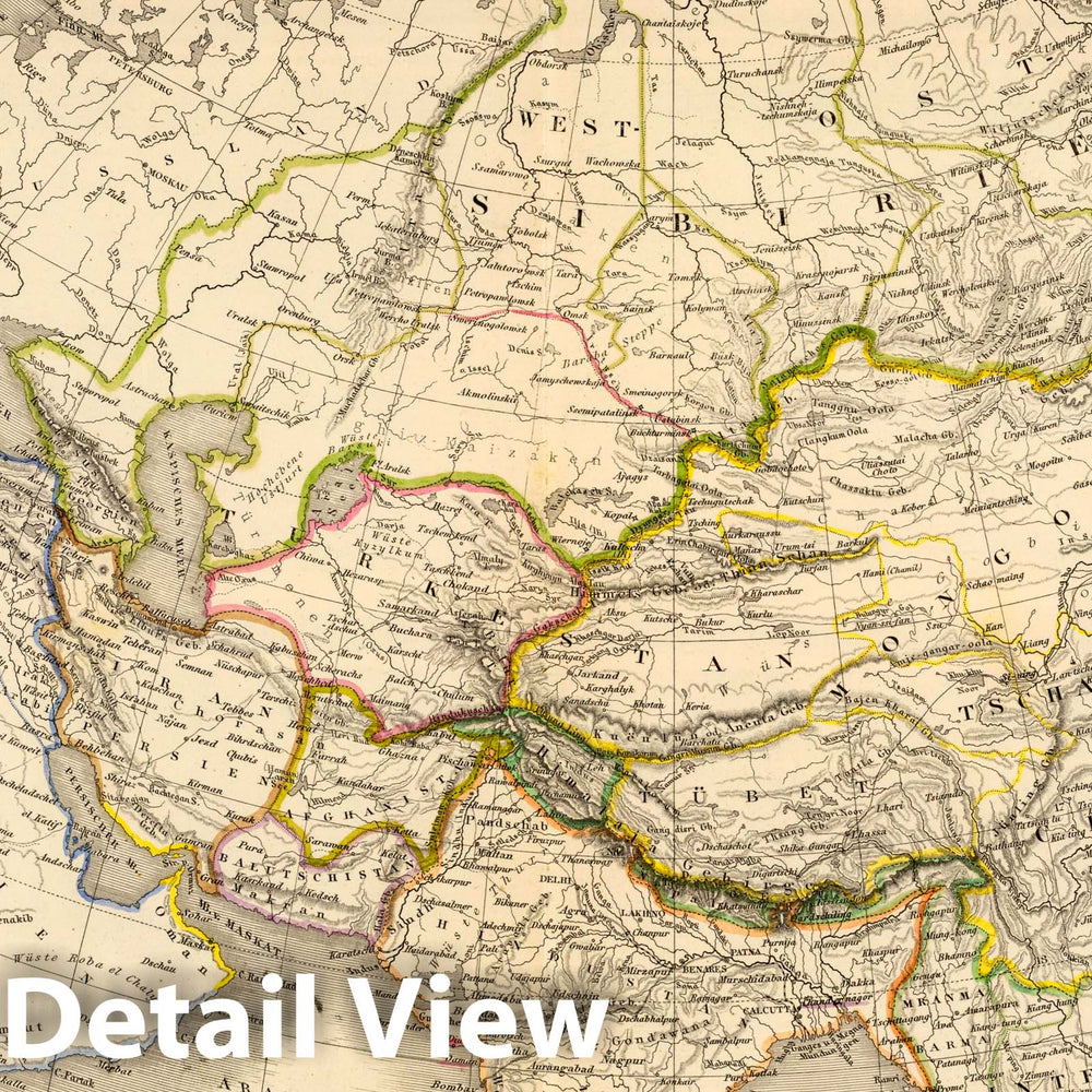 Historic Map : 1865 Asien. - Vintage Wall Art