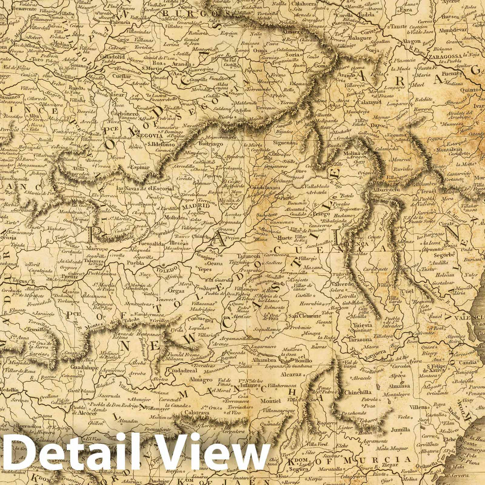 Historic Map : 1814 Spain and Portugal. v1 - Vintage Wall Art