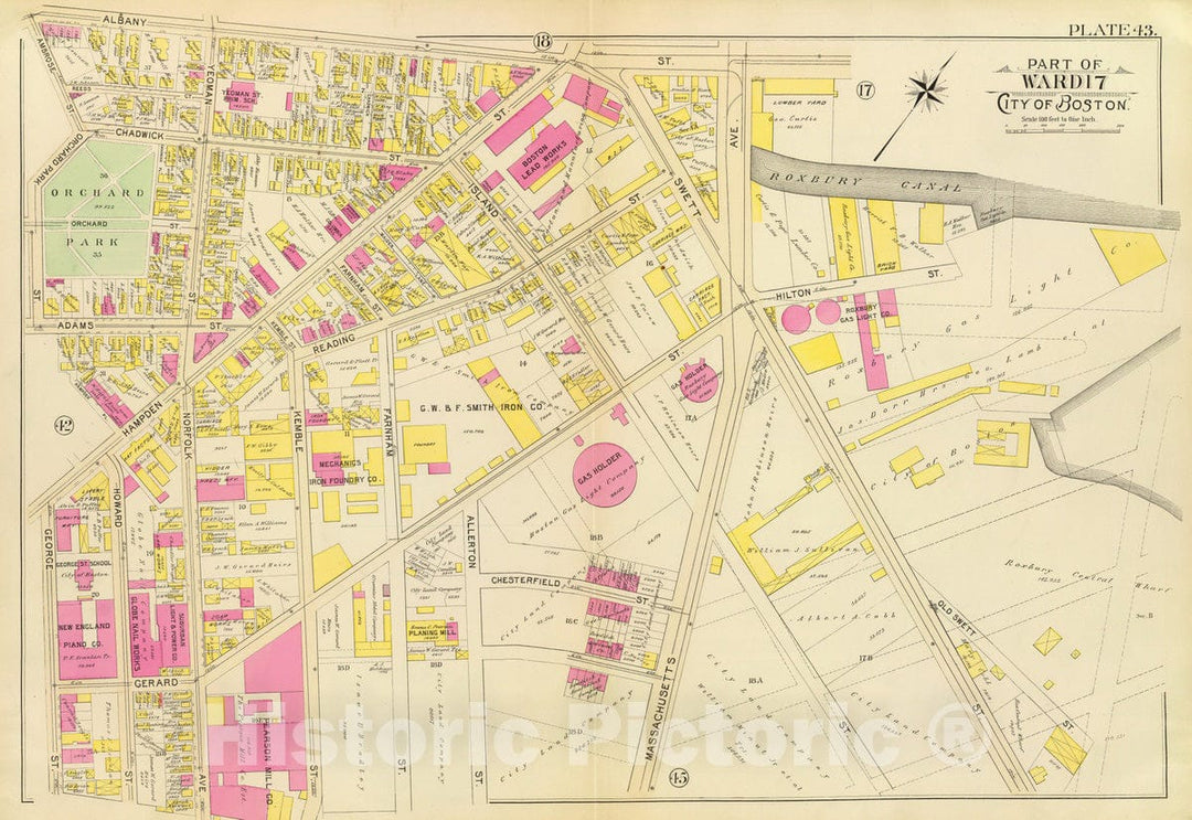Historic Wall Map : City Atlas - 1895 43. Ward 17. - Vintage Wall Art