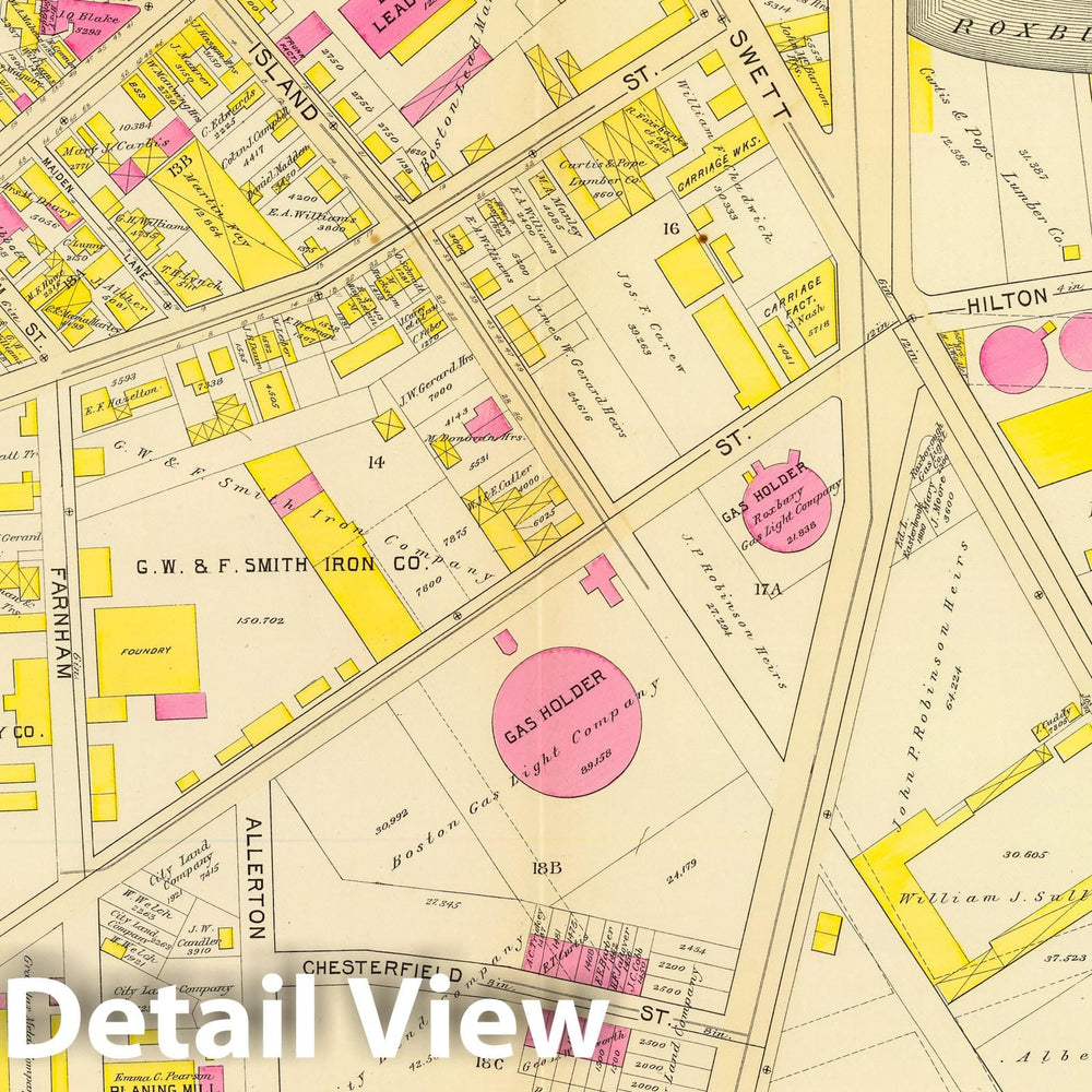 Historic Wall Map : City Atlas - 1895 43. Ward 17. - Vintage Wall Art