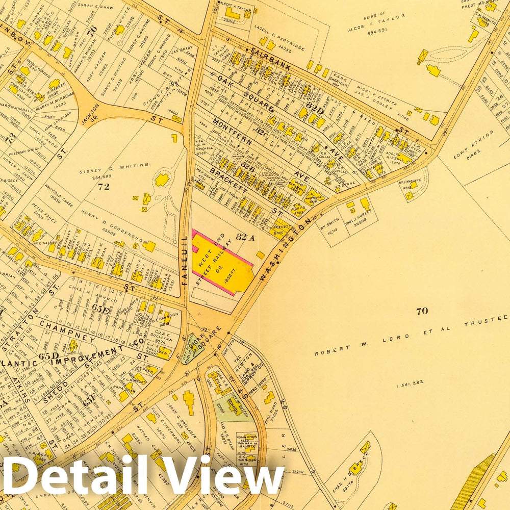 Historic Map : City Atlas - 1899 39. Ward 24 Brighton. - Vintage Wall Art