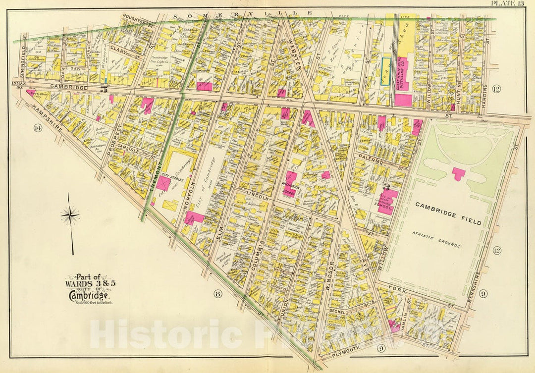 Historic Map : City Atlas - 1903 13. Wards 3, 5. - Vintage Wall Art