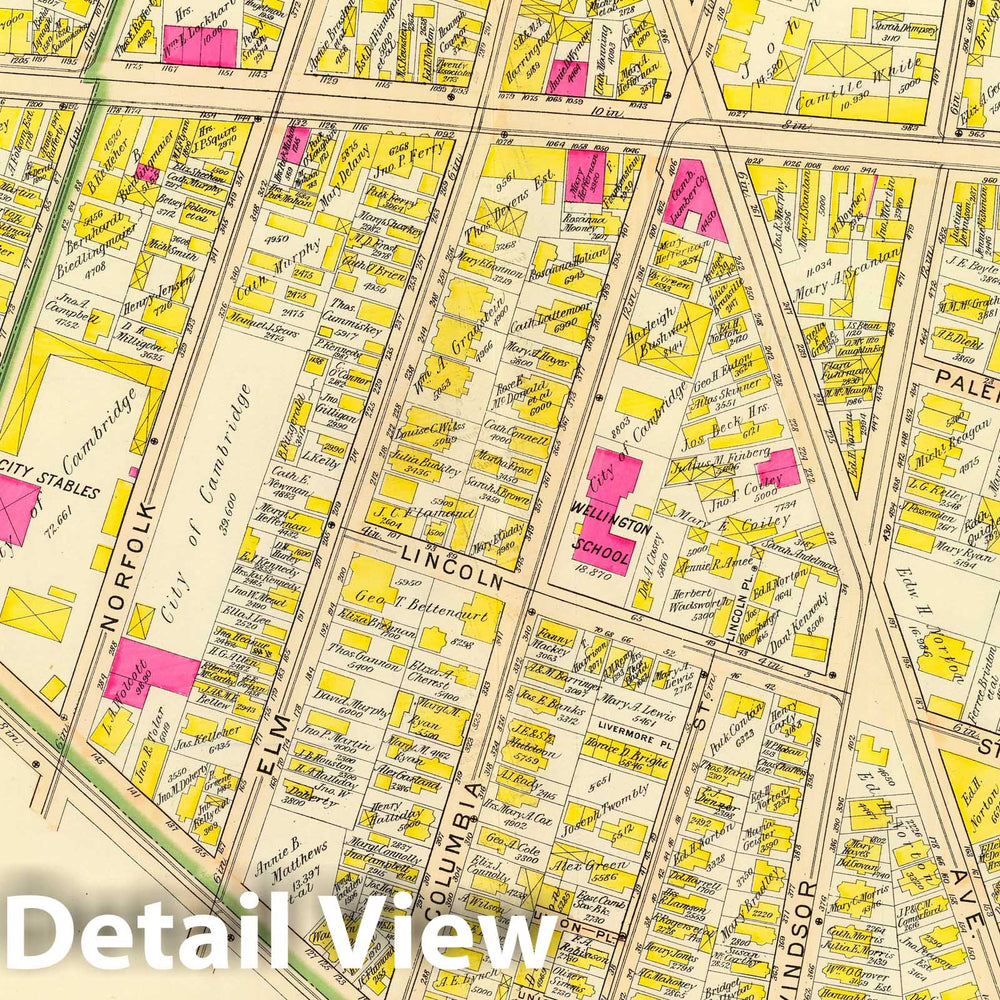 Historic Map : City Atlas - 1903 13. Wards 3, 5. - Vintage Wall Art
