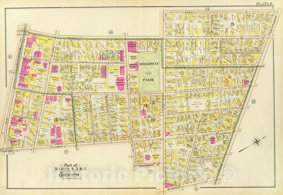 Historic Map : City Atlas - 1903 8. Wards 4-6. - Vintage Wall Art