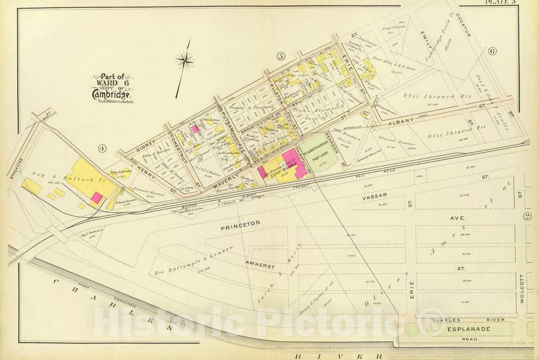 Historic Map : City Atlas - 1903 3. Ward 6. - Vintage Wall Art